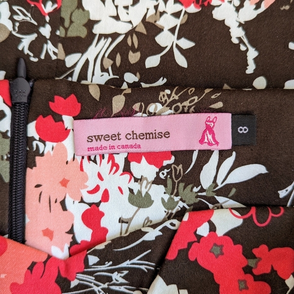 🇨🇦 Sweet Chemise Cotton Floral Strapless Dress Made In Canada - Picture 8 of 9